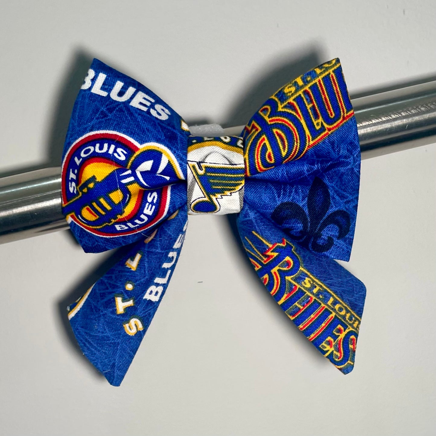 Blue Hockey Collar Bow