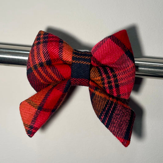 Holiday Plaid Collar Bow