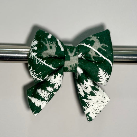 Winter Forest Collar Bow