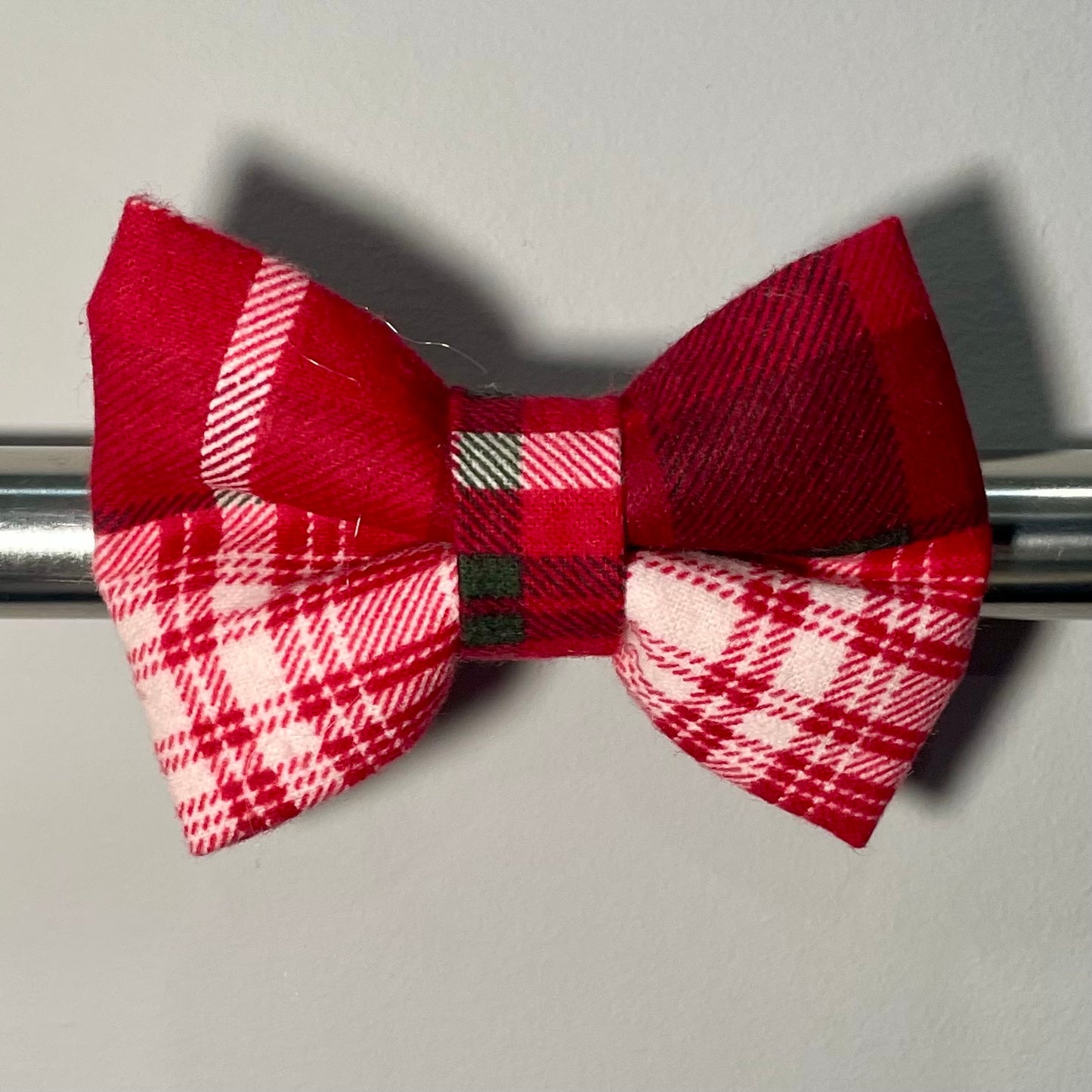 Christmas Patchwork Plaid Collar Bow