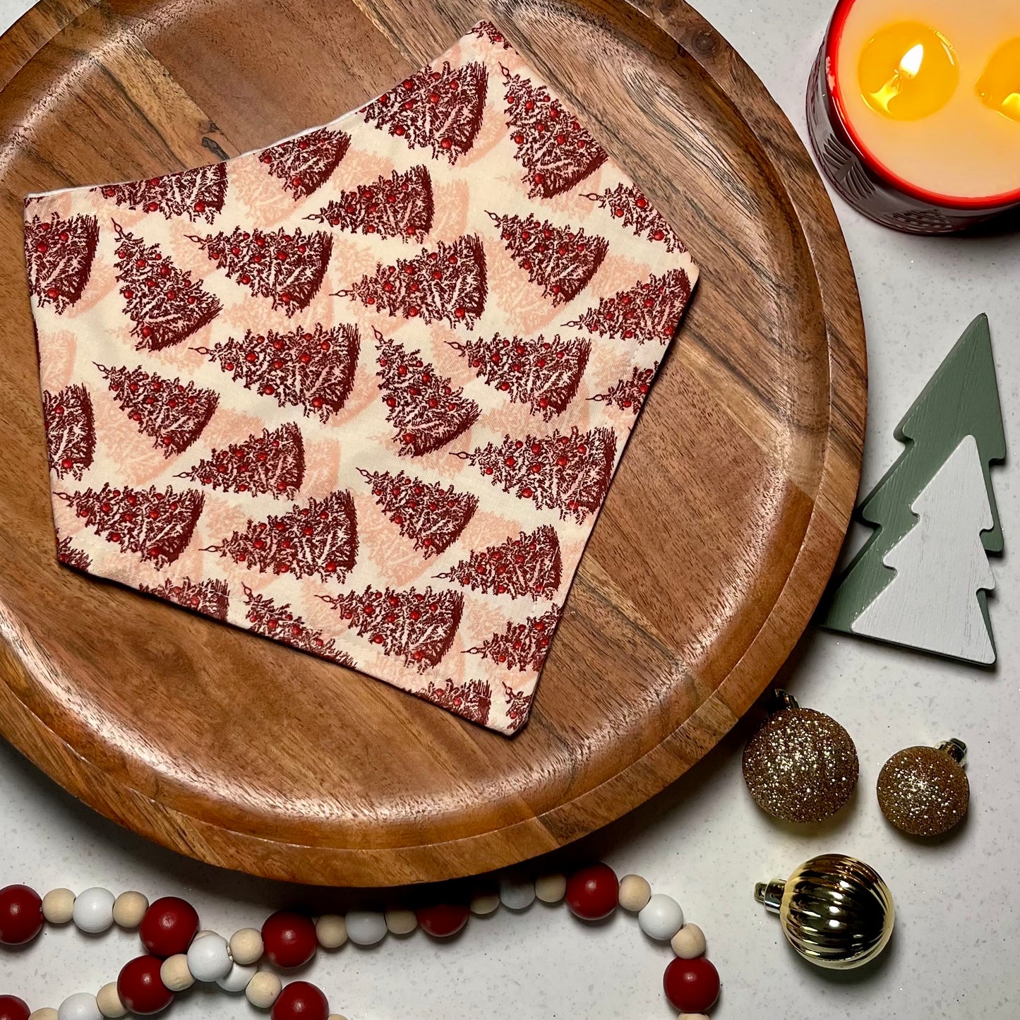 Vintage Red Christmas Tree Bandana