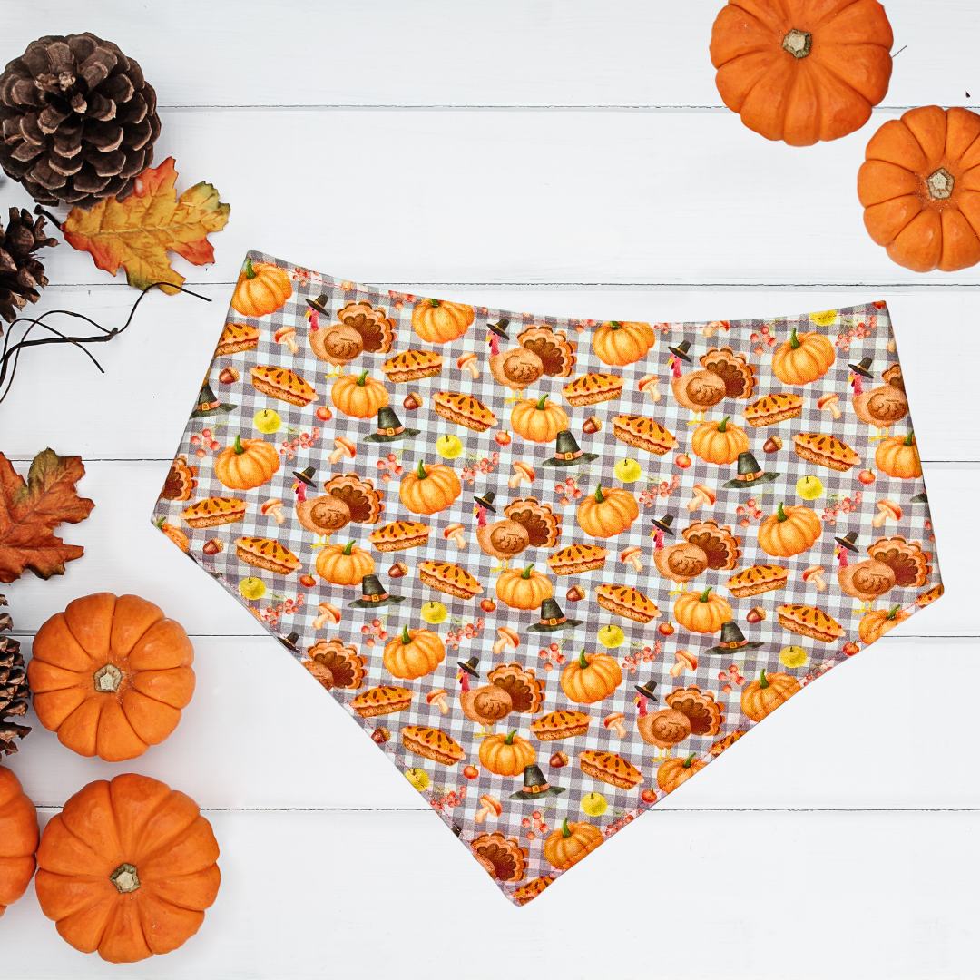 Thanksgiving Gingham Bandana