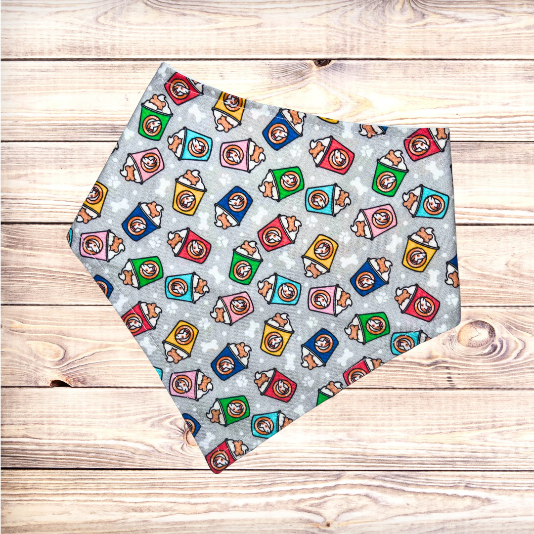 Gray Pup Cups Bandana