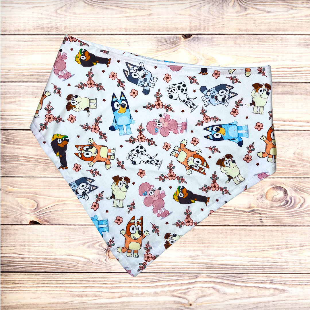Blue Dog Floral Bandana