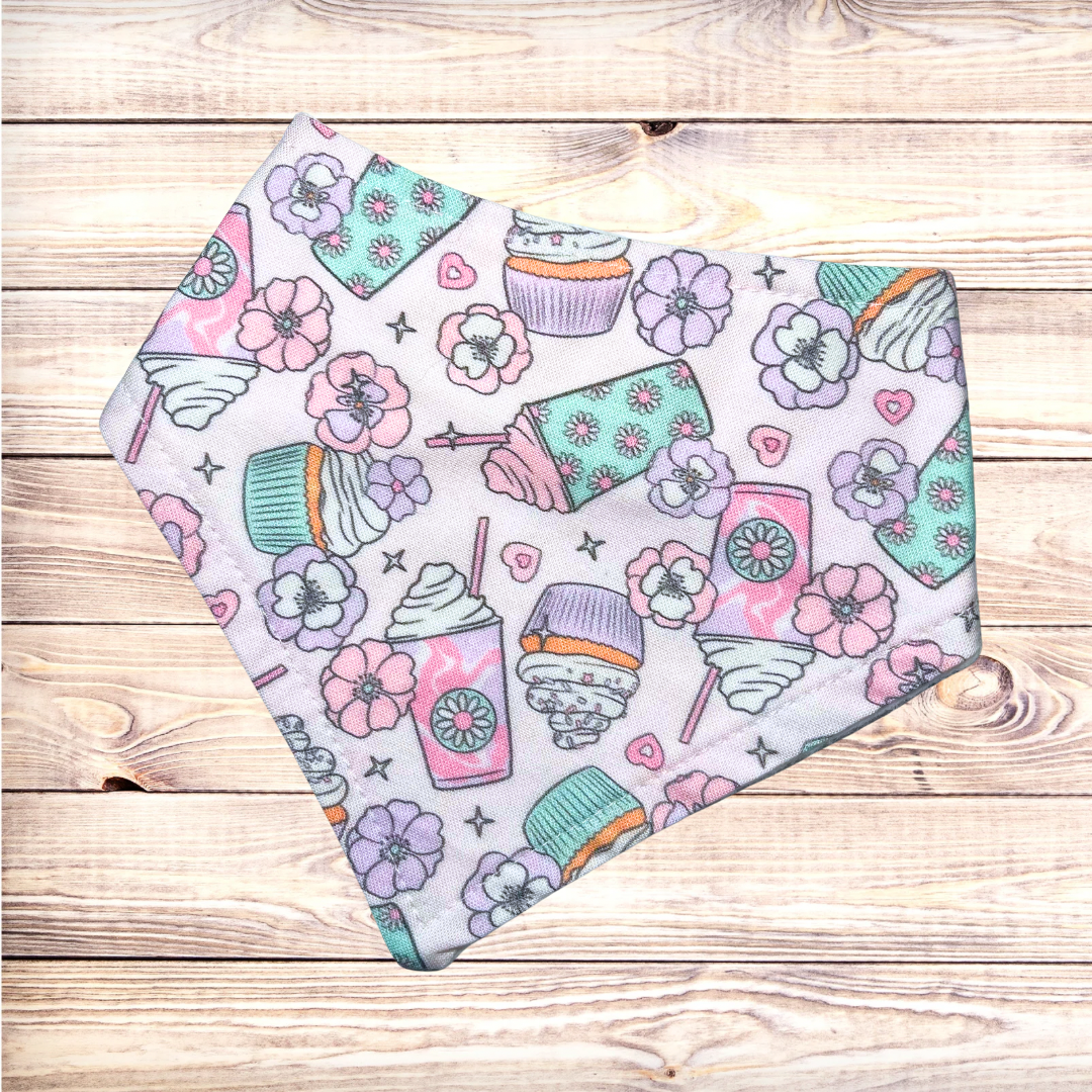 Floral Frappuccinos and Cupcakes Bandana