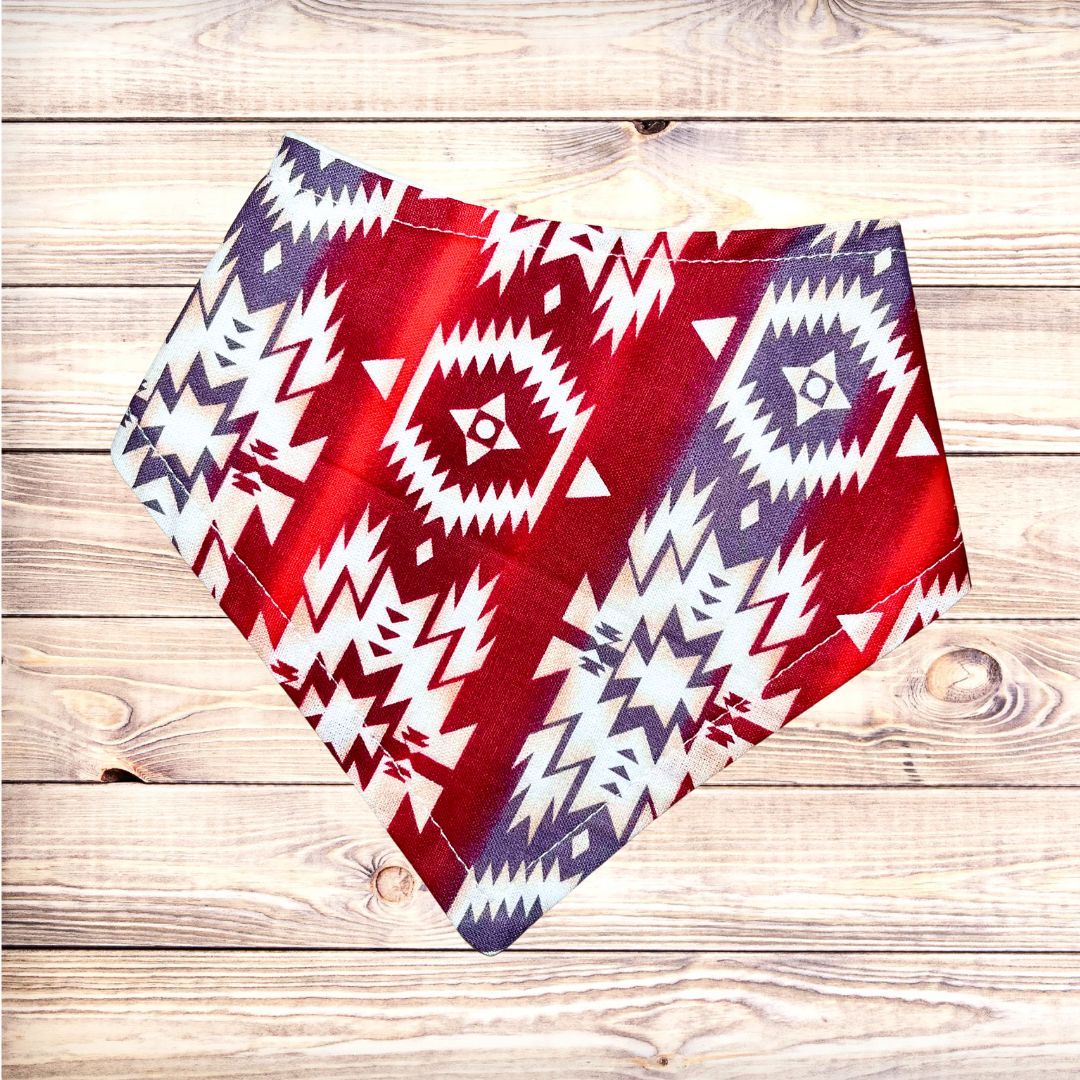 Red & Gray Aztec Bandana