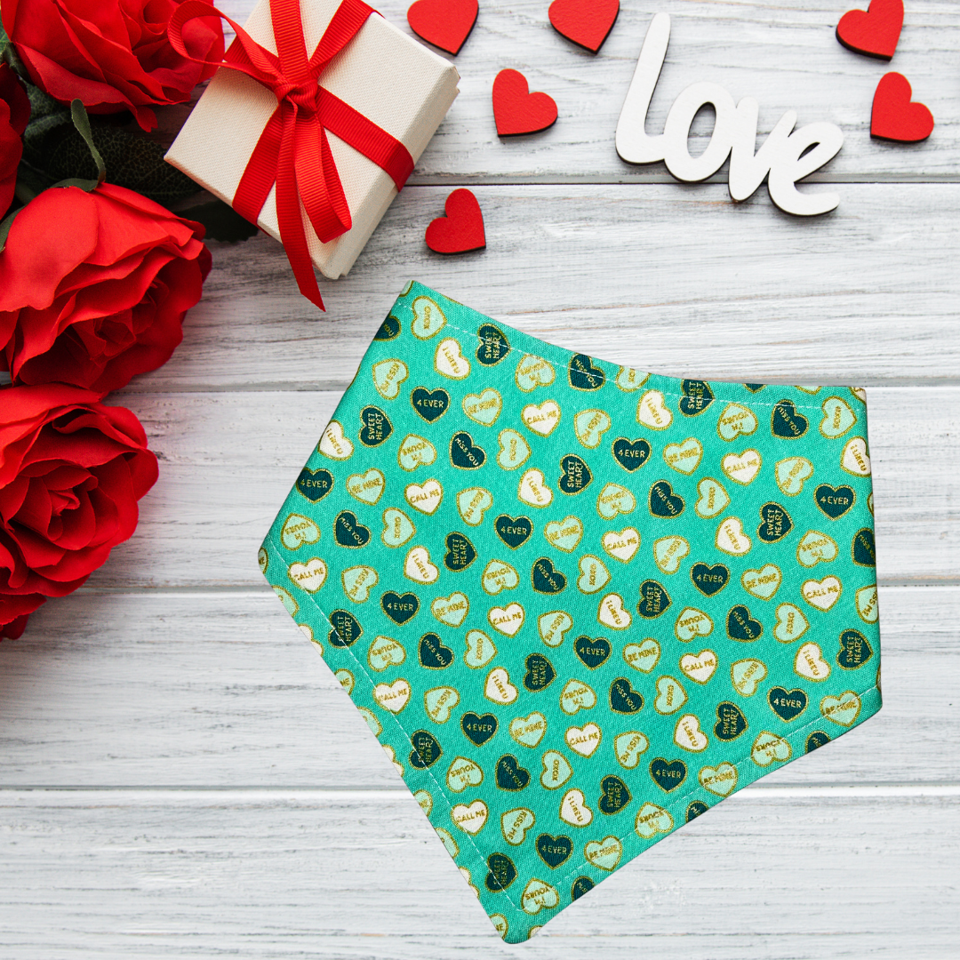 Conversation Hearts - Blue Bandana