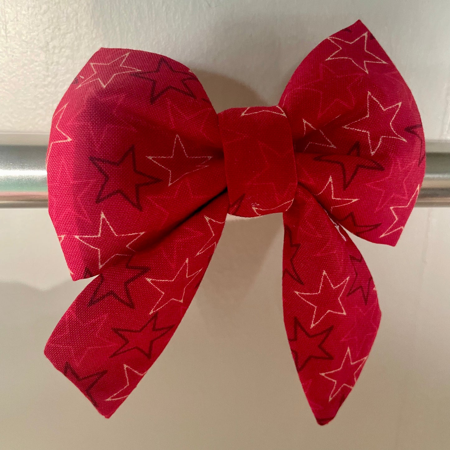 Red & White Stars Collar Bow