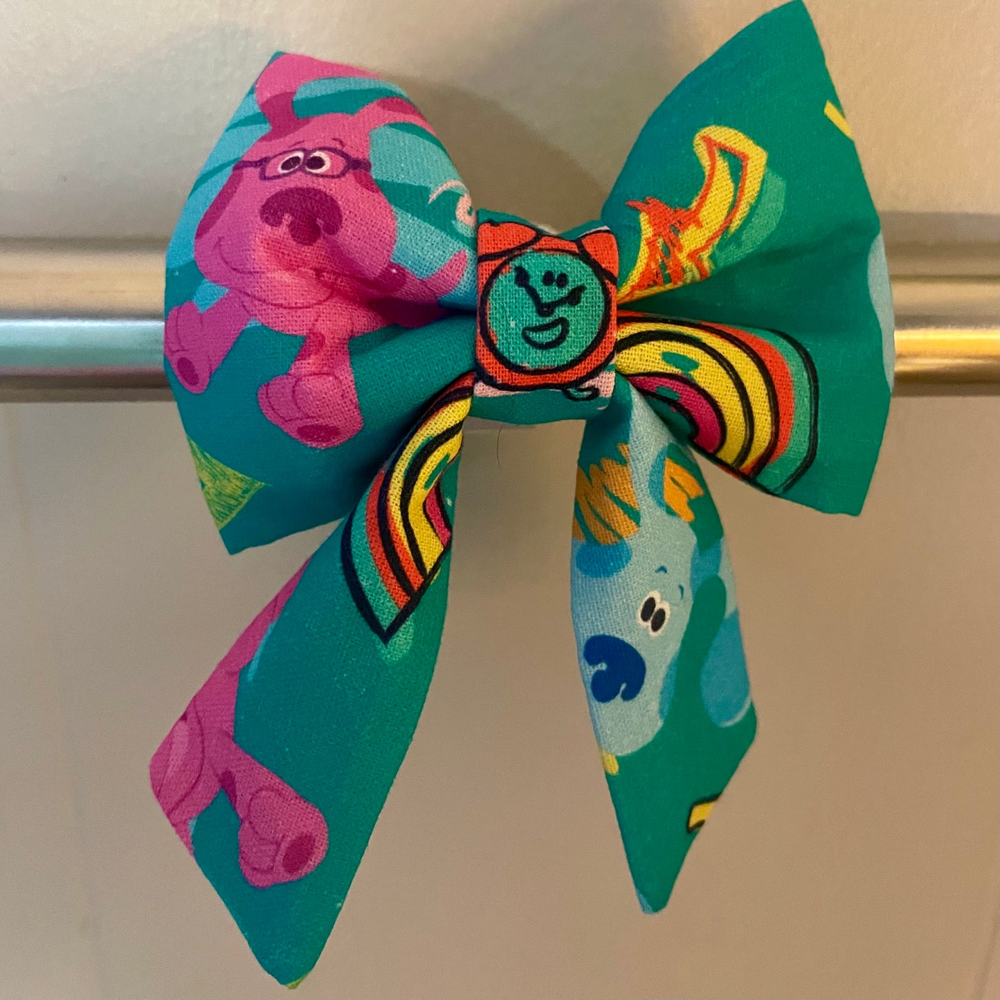 Blue & Magenta Collar Bow