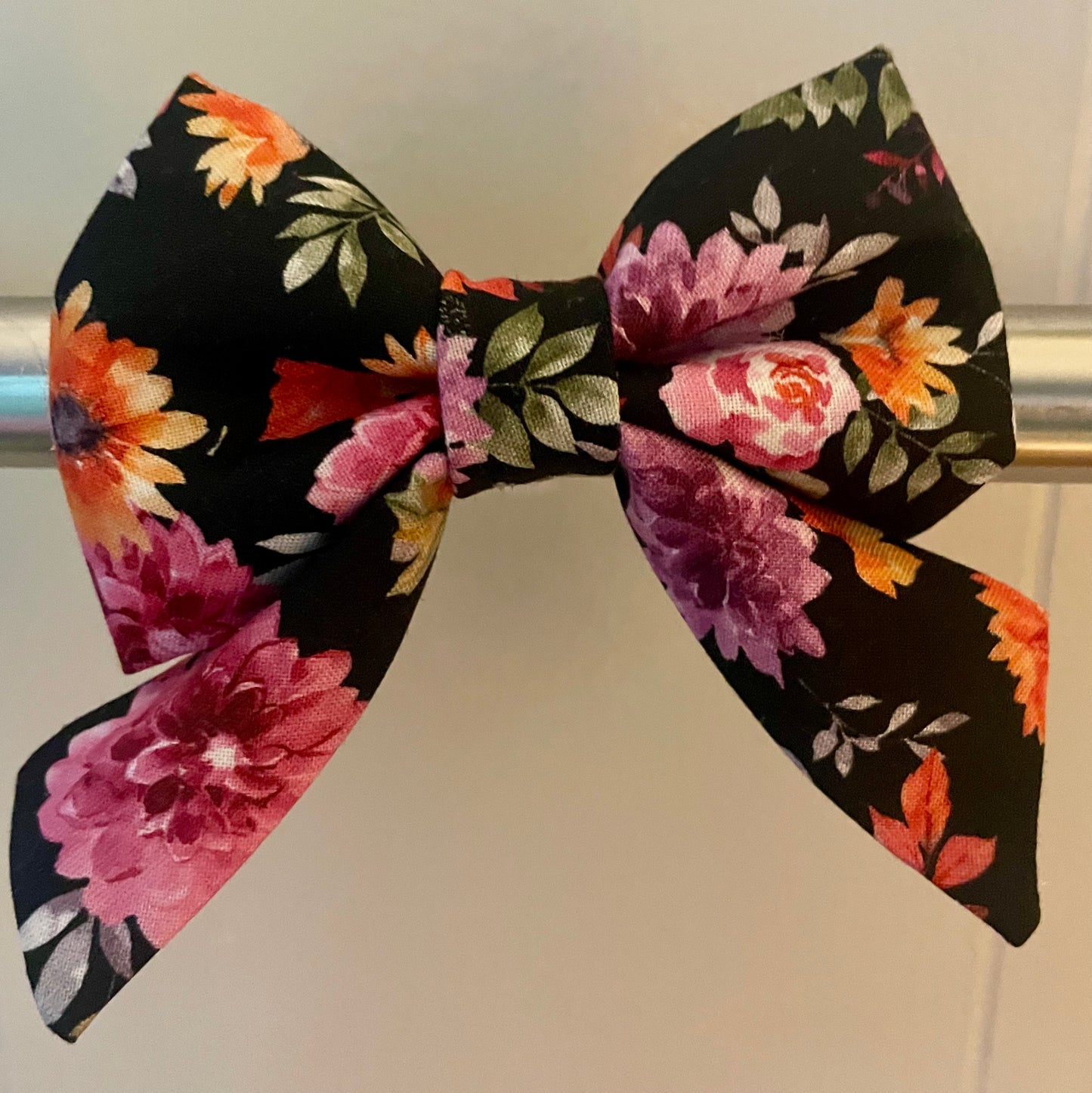 Midnight Bloom Collar Bow