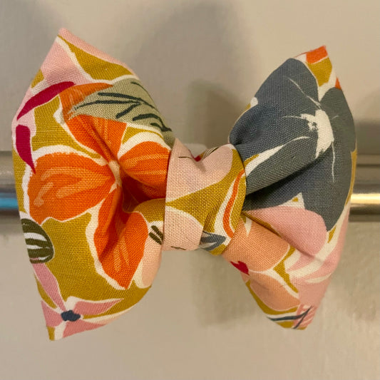 Mustard Floral Collar Bow
