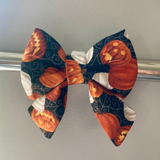 Spooky Pumpkin Patch Collar Bow