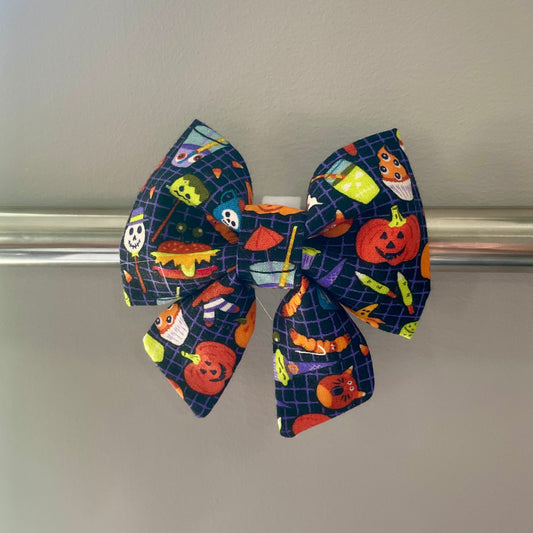 Crazy Halloween Treats Collar Bow