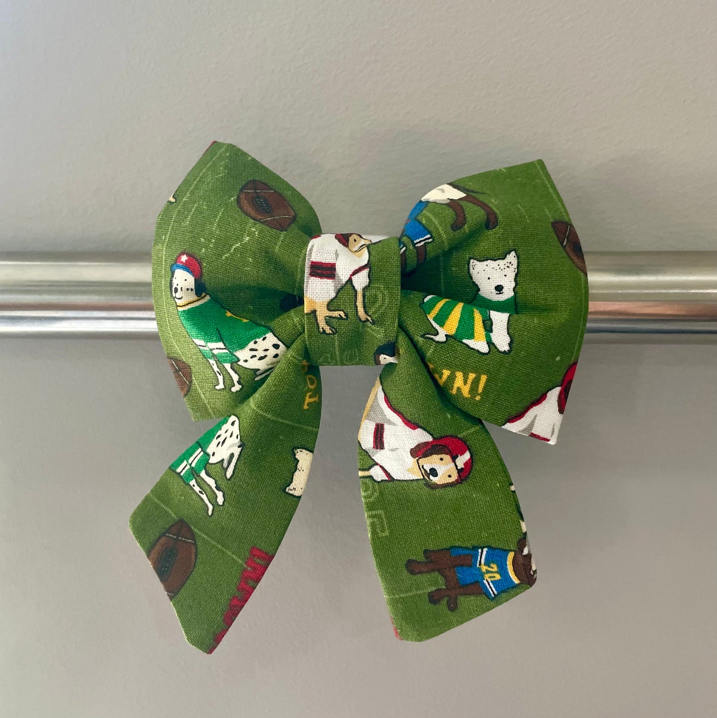 Football Dogs Collar Bow