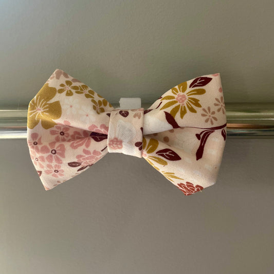 Mustard & Mauve Floral Collar Bow
