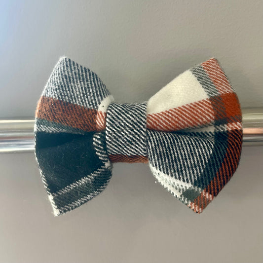 Black and Brown Plaid Collar Bow
