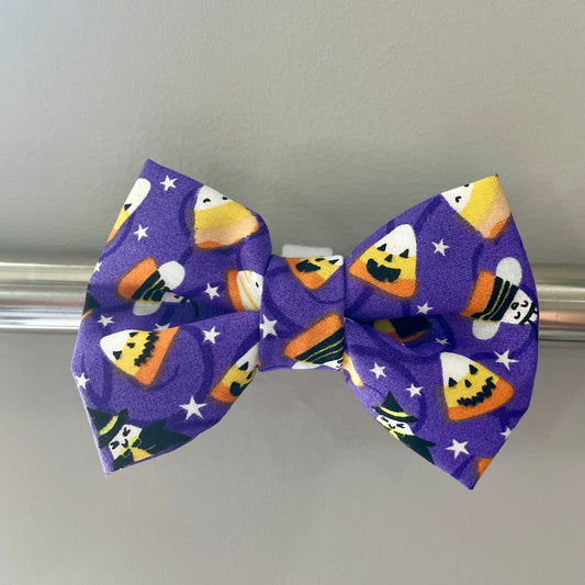 Candy Corn Jack-O-Lantern Collar Bow