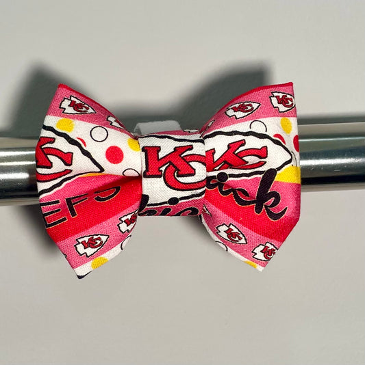 KC Football Chick Collar Bow