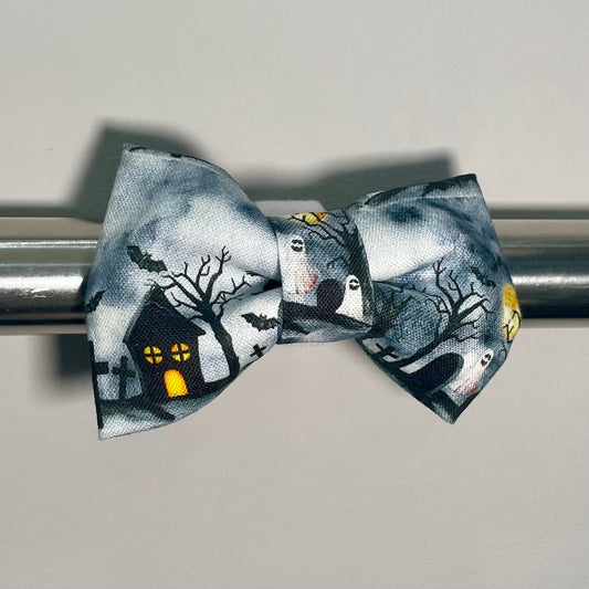 Spooky Cemetery Collar Bow