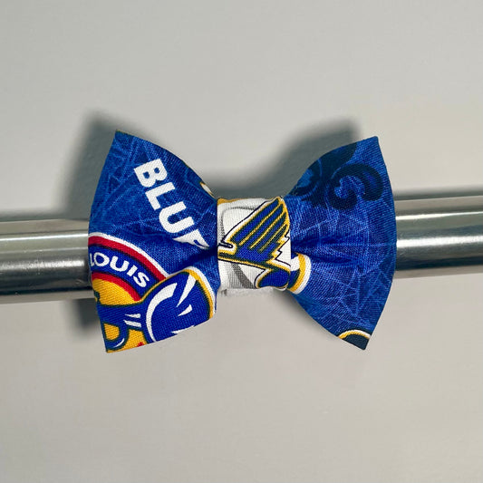 Blue Hockey Collar Bow