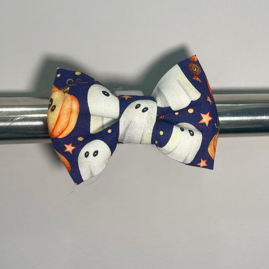 Ghosts & Pumpkins Collar Bow