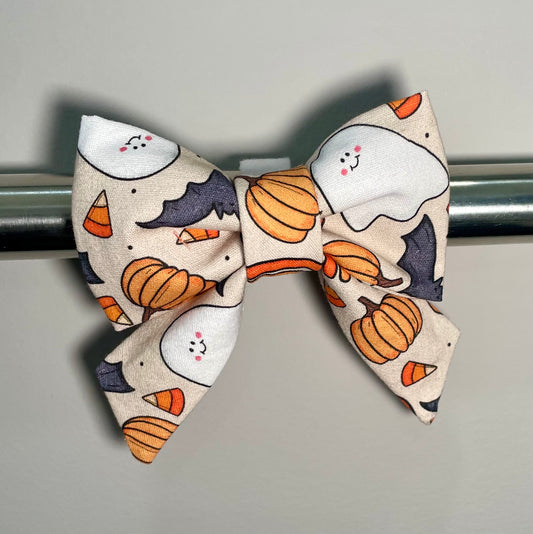 Rainbow Ghosts Collar Bow