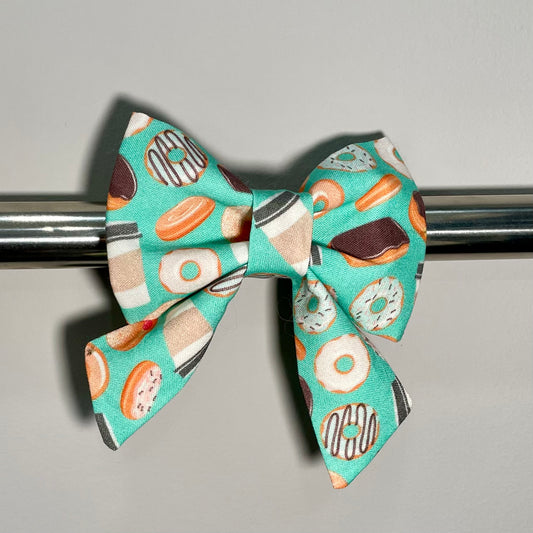 Coffee and Donuts Collar Bow