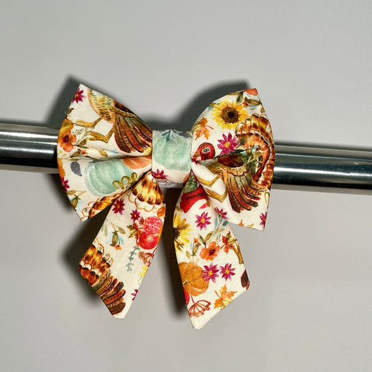 Thanksgiving Floral Collar Bow