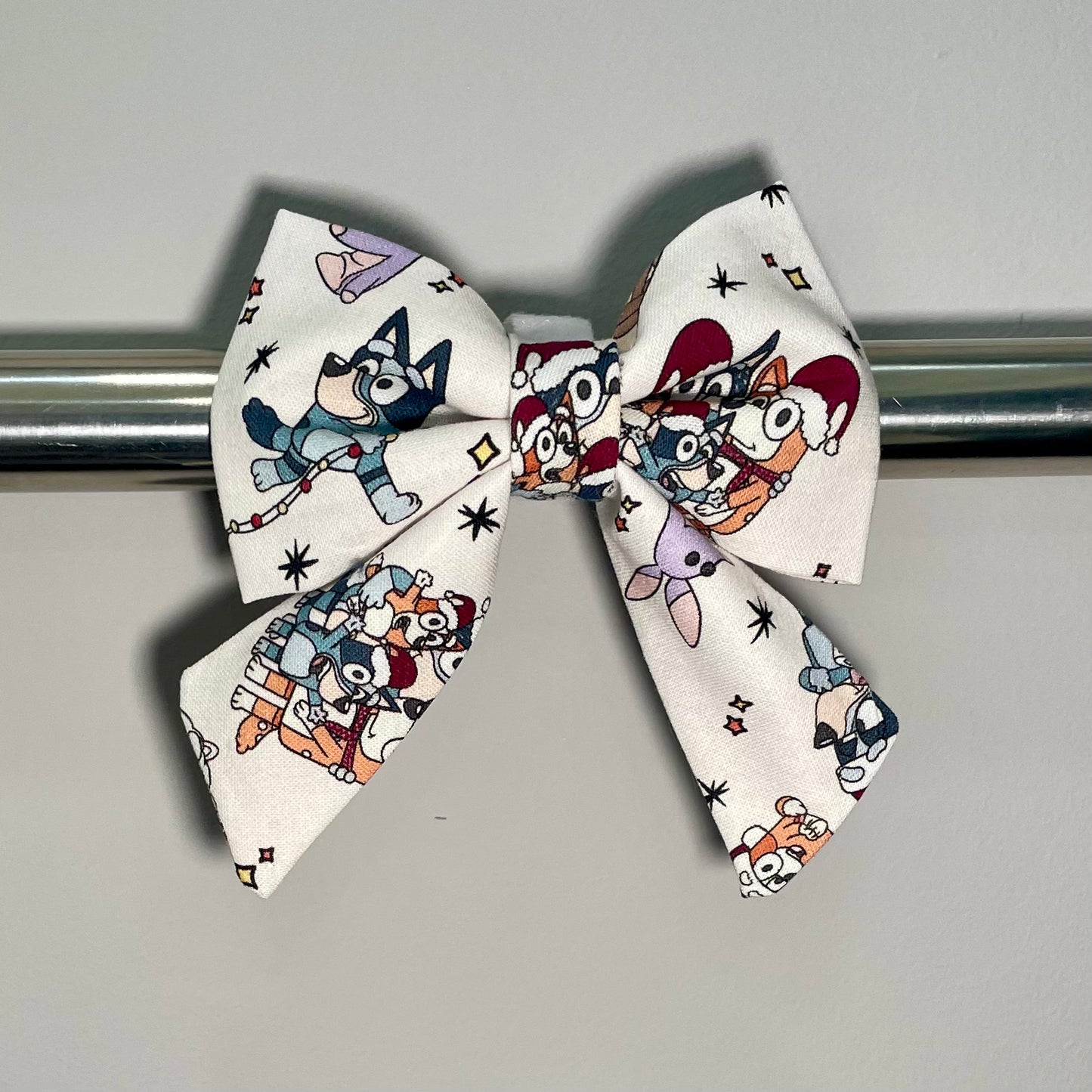 Blue Dog Holiday Collar Bow