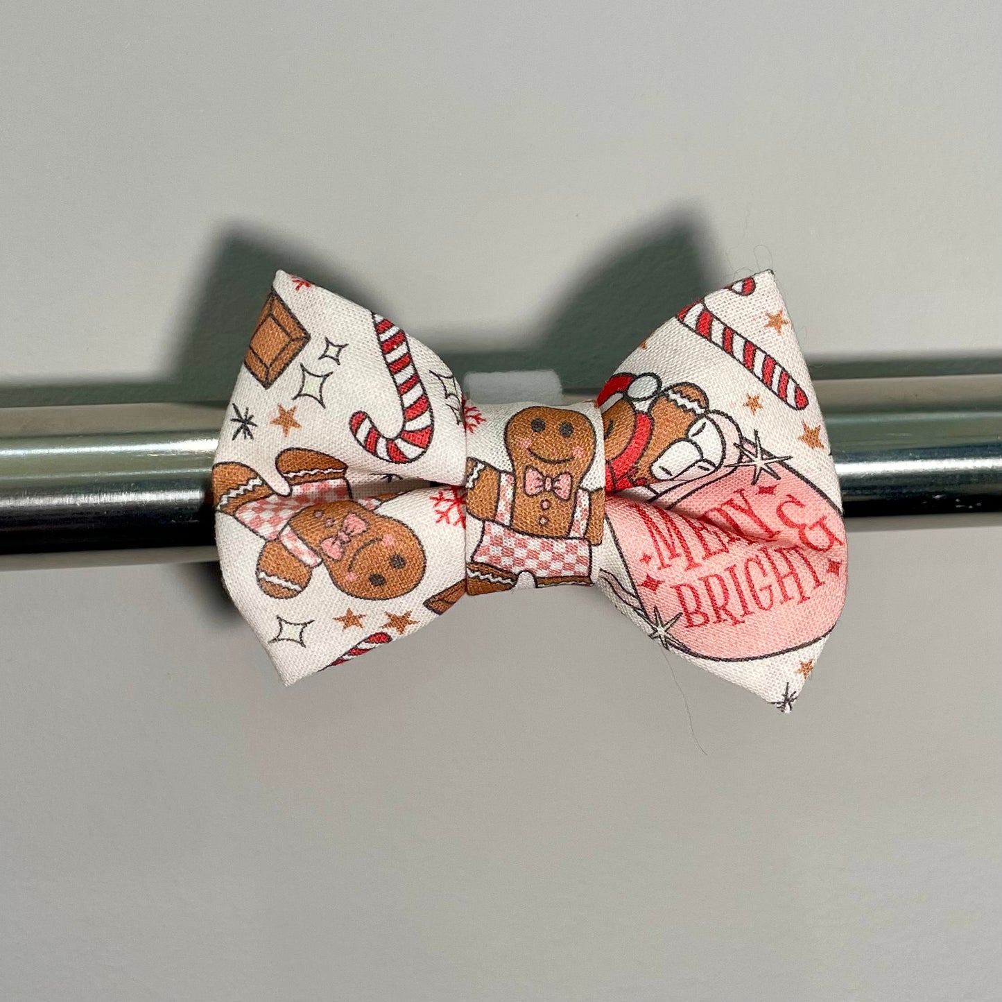Pink Gingerbread Hot Cocoa Collar Bow