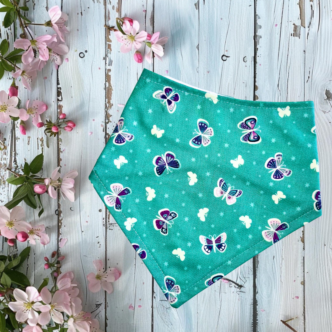 Teal Butterflies Bandana