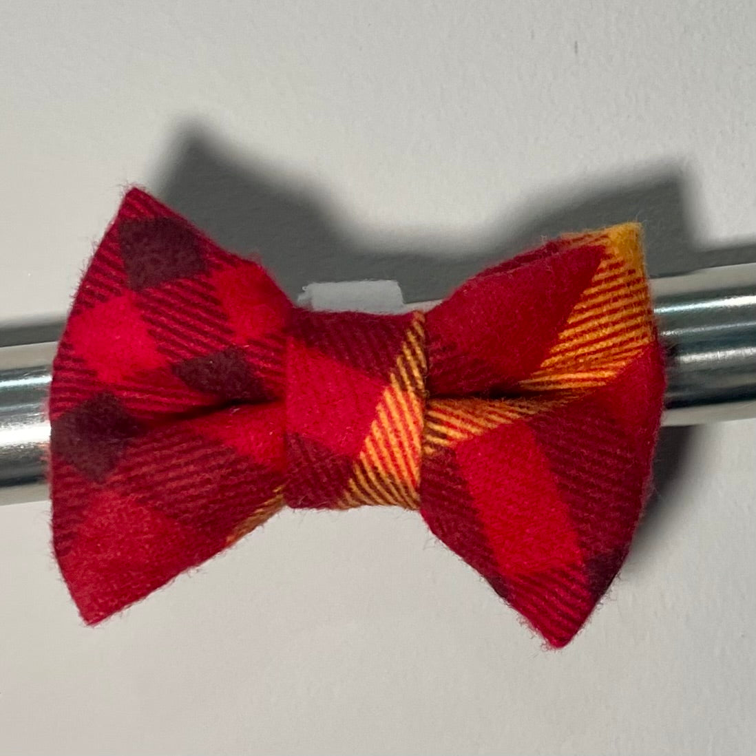 Red &Gold Plaid Collar Bow
