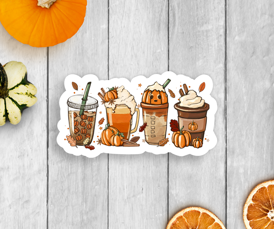 Fall Pumpkin Latte Vinyl Sticker