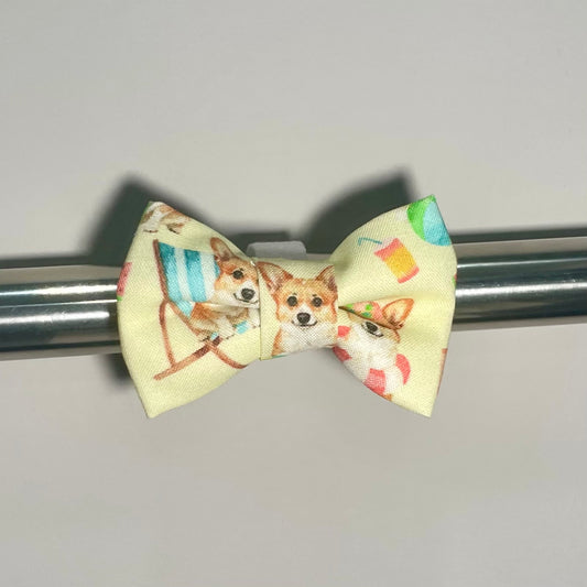 Corgis on the Beach Collar Bow