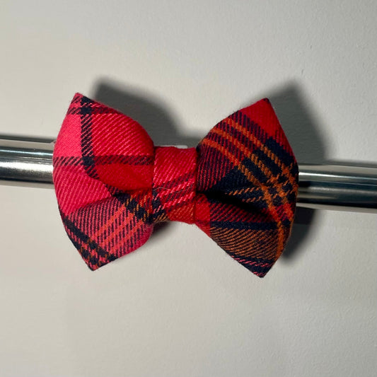 Holiday Plaid Collar Bow