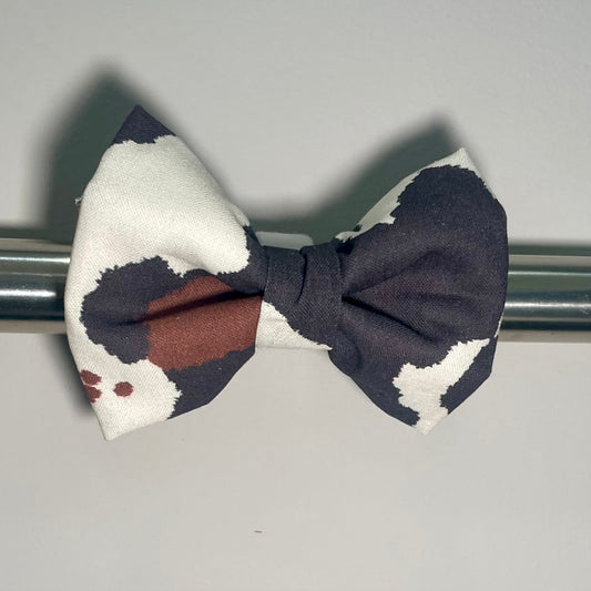 Rustic Cowhide Collar Bow