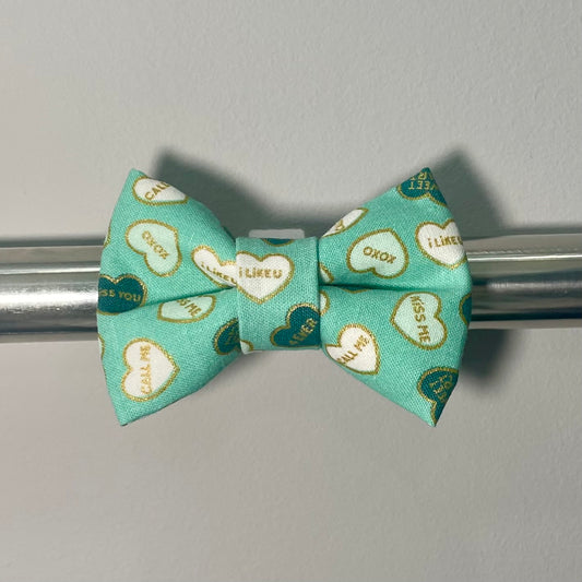 Conversation Hearts - Blue Collar Bow