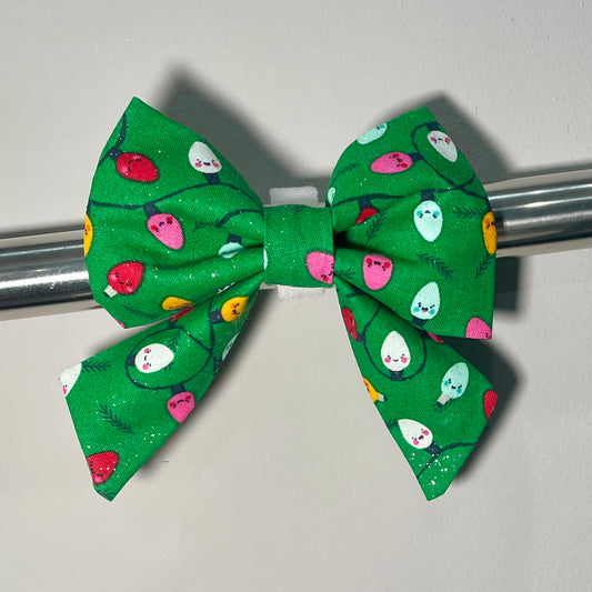 Shimmer Christmas Lights Collar Bow