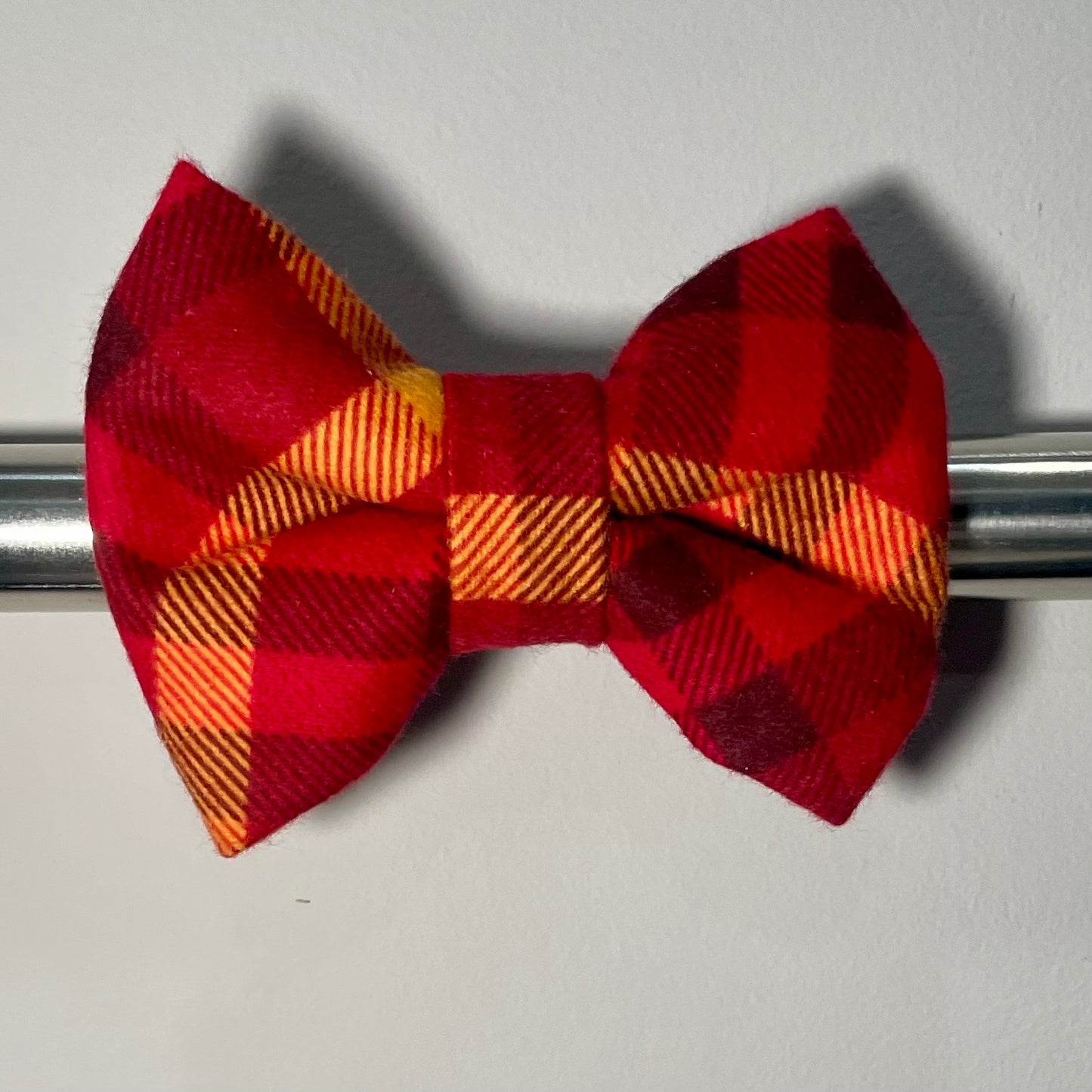 Red &Gold Plaid Collar Bow