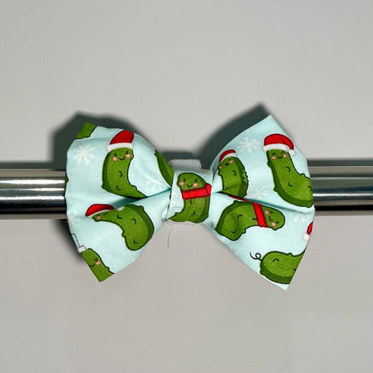 Christmas Pickles Collar Bow