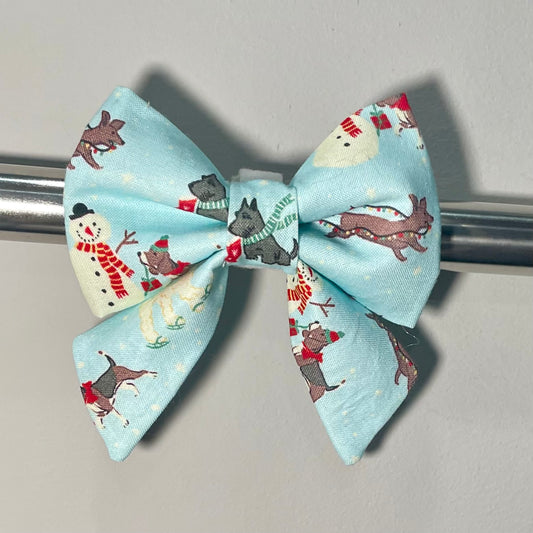 Winter Pups Collar Bow