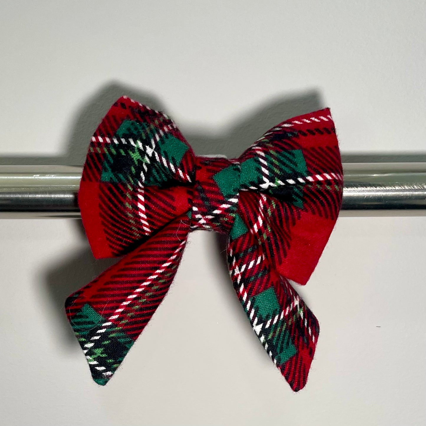 Christmas Plaid Collar Bow