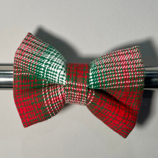 Red & Green Plaid Collar Bow