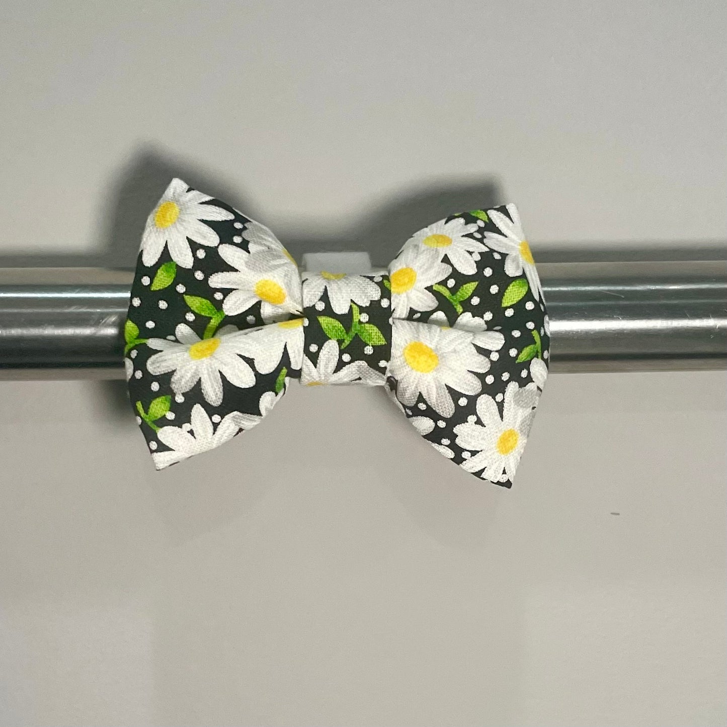 Bright White Daisies Collar Bow