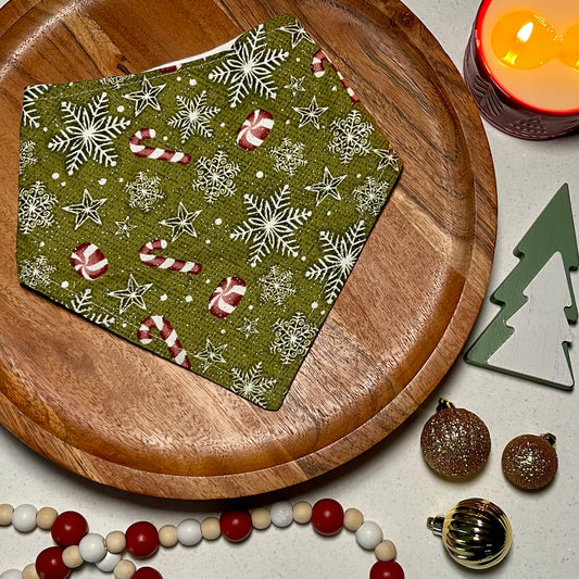 Shimmer Peppermints & Snowflakes Bandana