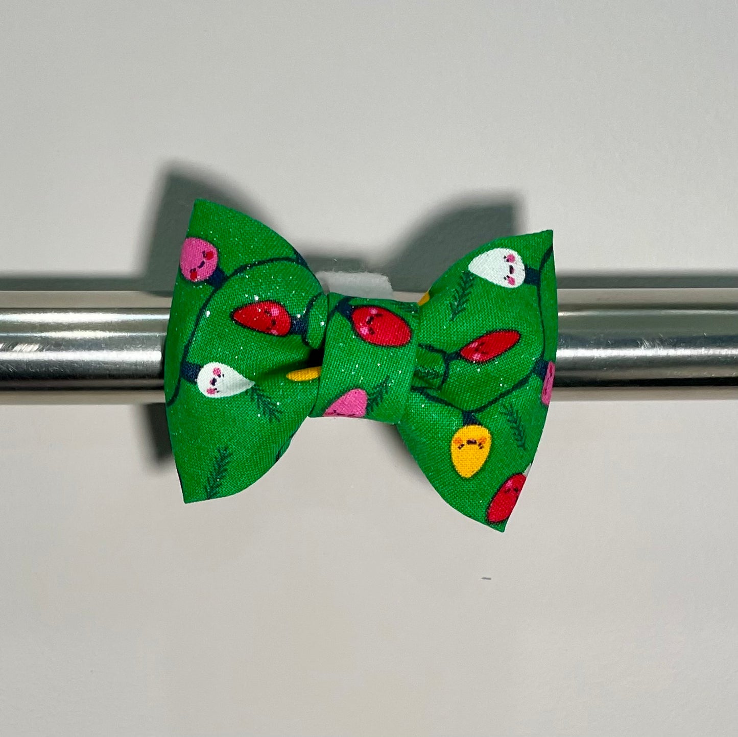 Shimmer Christmas Lights Collar Bow