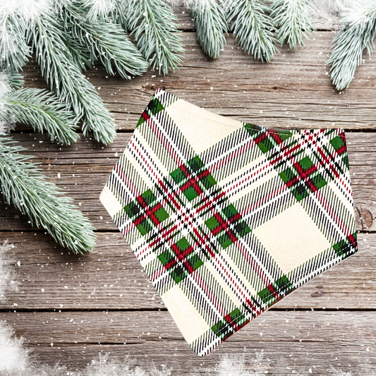 White Christmas Plaid Bandana