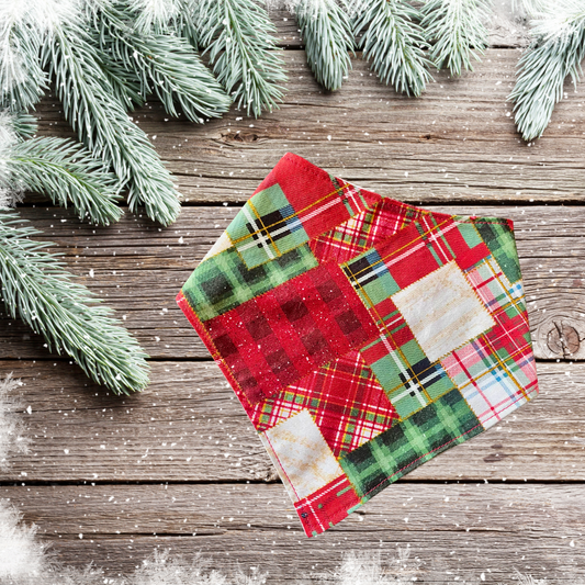 Christmas Quilt Plaid Bandana