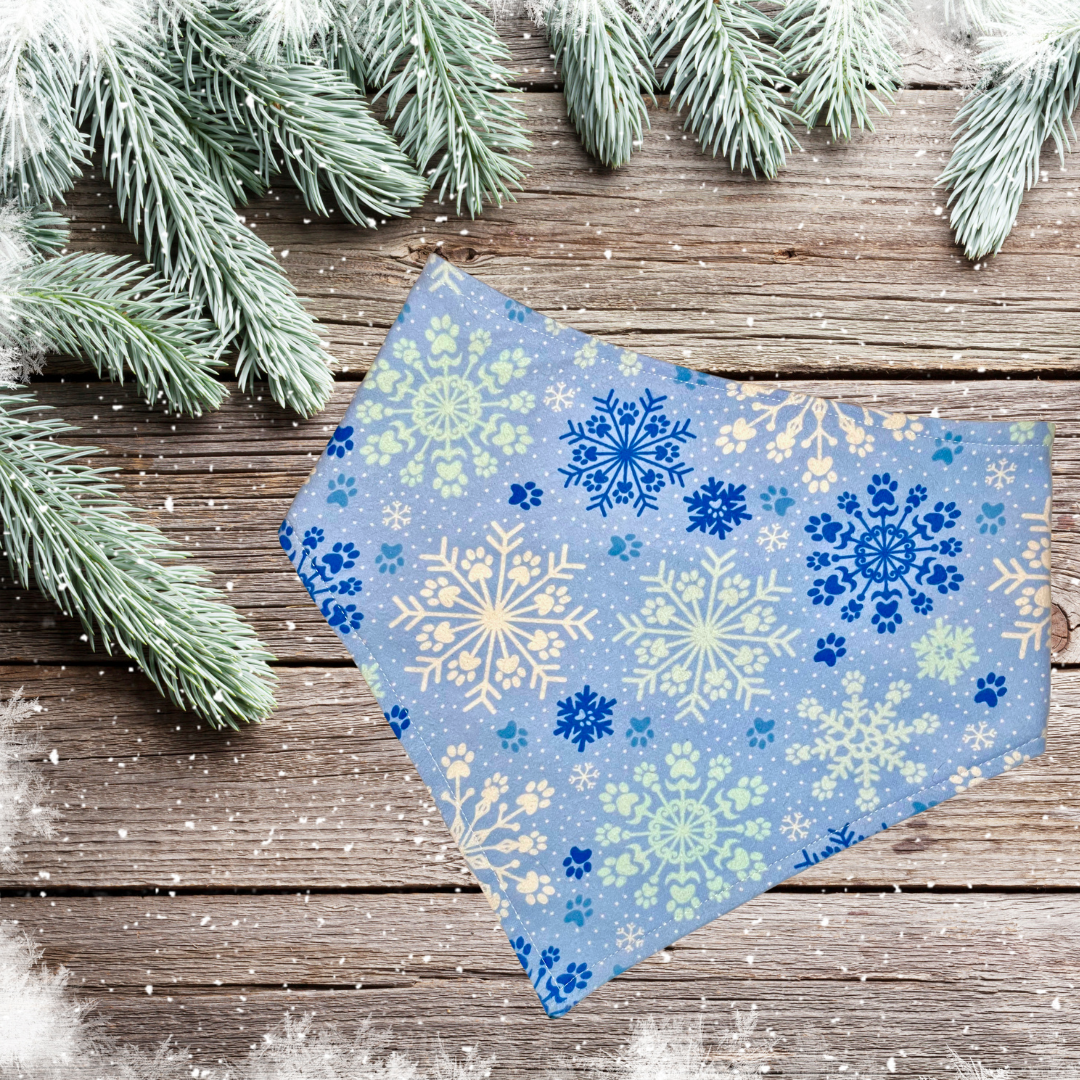 Paw Print Snowflakes Bandana