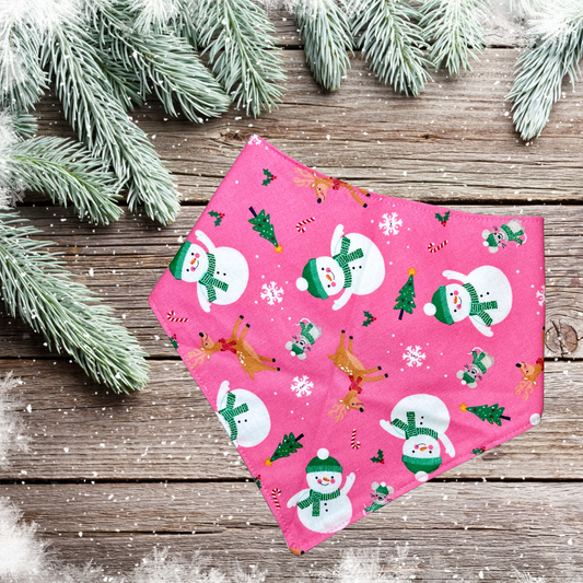 Pink Christmas Bandana